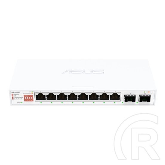 ASUS QG-U1080 switch (8 x 2,5 Gbps RJ45, 2 x 10G SFP+, nem menedzselhető, fehér)