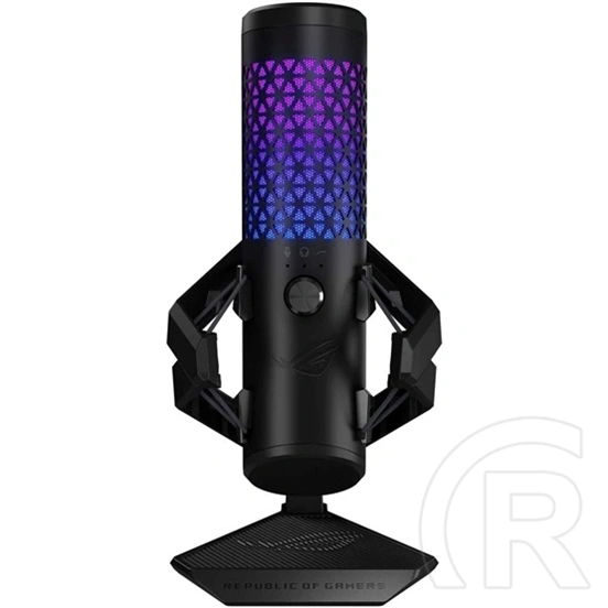 ASUS ROG Carnyx Gaming asztali mikrofon (25 mm kondenzátor, USB-A, kardioid, RGB, 192 kHz/24 bit, fekete)