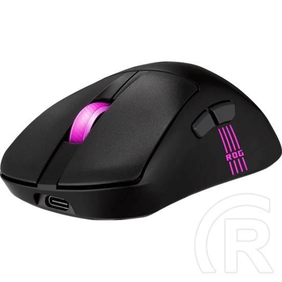 ASUS ROG Keris II Origin vezeték nélküli optikai egér (Bluetooth 5.1, RF 2,4 GHz, USB Type-C, fekete)