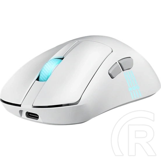 ASUS ROG Keris II Origin vezeték nélküli optikai egér (Bluetooth, RF 2,4 GHz, USB, fehér)
