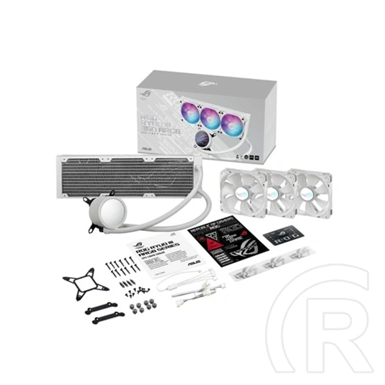 ASUS ROG RYUO III 360 vízhűtés (3x120 mm, ARGB, fehér, PWM, 2200 RPM, szivattyú max 2600 RPM)