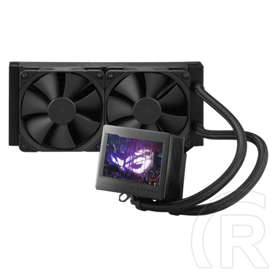 ASUS ROG Ryujin III 240 vízhűtés (3,5" LCD, 2x 120 mm, 450-2000 rpm, 29,7 dBA, PWM, Asetek szivattyú max. 3800 rpm, LGA