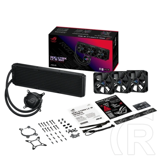 ASUS ROG Strix LC III 360 vízhűtés (3x120 mm, PWM, 800-2200 rpm, 36 dBA, fekete)