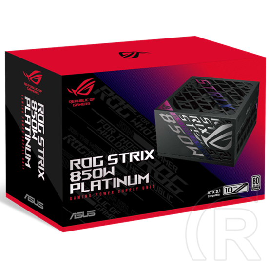 ASUS ROG Strix tápegység (850 W, 80+ Platinum, moduláris, ATX 3.1, PCIe 16-pin Gen5.1)