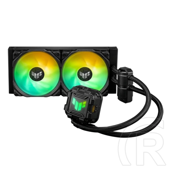 ASUS TUF Gaming LC II 240 vízhűtés (2x120 mm, PWM, max 2000 RPM, 29 dBA, ARGB, AURA Sync, fekete)