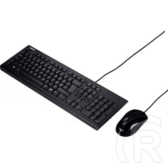 ASUS U2000 vezetékes billentyűzet + egér (fekete, USB, magyar kiosztás, 150 cm kábel, 1000 DPI)