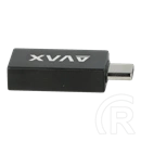 AVAX AD602 CONNECT+ OTG adapter (Type-C - USB-A, fekete)
