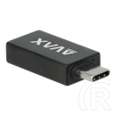 AVAX AD602 CONNECT+ OTG adapter (Type-C - USB-A, fekete)