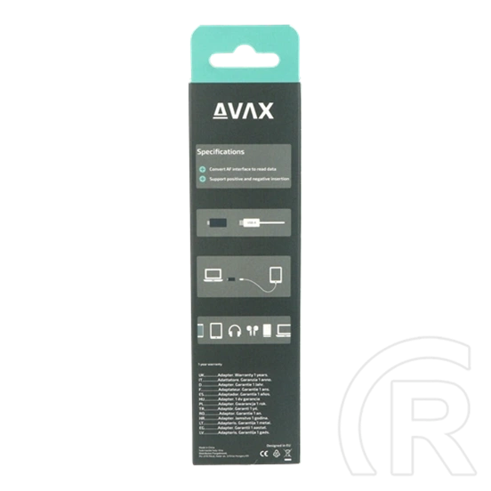 AVAX AD602 CONNECT+ OTG adapter (Type-C - USB-A, fekete)
