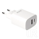 AVAX CH320 Speedy hálózati fali töltő USB + Type-C (20W, gyorstöltő, USB Type-A, USB Type-C, fehér)