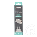 AVAX CH320 Speedy hálózati fali töltő USB + Type-C (20W, gyorstöltő, USB Type-A, USB Type-C, fehér)