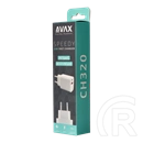 AVAX CH320 Speedy hálózati fali töltő USB + Type-C (20W, gyorstöltő, USB Type-A, USB Type-C, fehér)