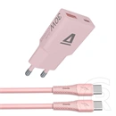 AVAX CH6417 hálózati töltő és USB-C kábel csomag (30W GaN töltő, 60W USB-C szilikon kábel 1,5m, fehér)