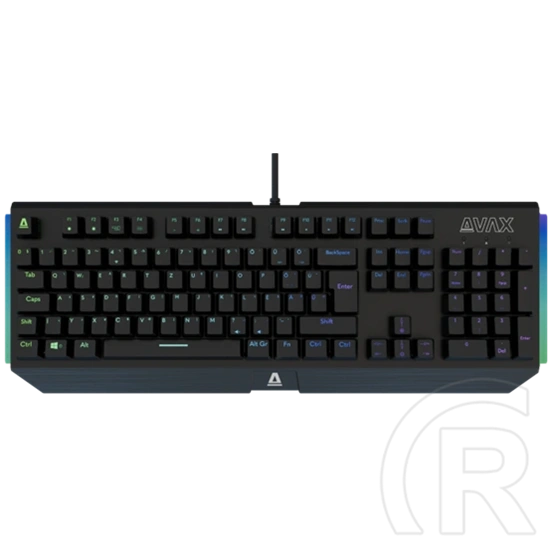 AVAX FS01 Full size vezetékes mechanikus gamer billentyűzet (magyar kiosztás, Outemu piros, RGB, USB Type-C, 1,8 m, feke