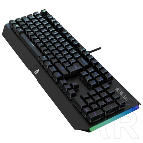 AVAX FS01 Full size vezetékes mechanikus gamer billentyűzet (magyar kiosztás, Outemu piros, RGB, USB Type-C, 1,8 m, feke