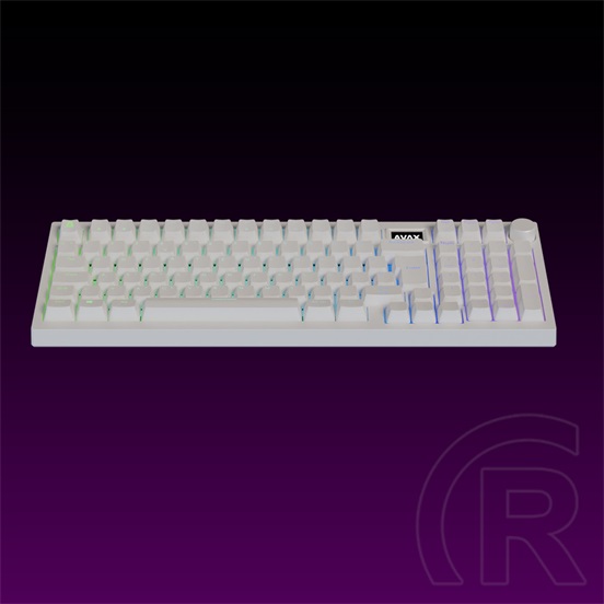 AVAX GM03 PRO billentyűzet (HU, USB, Bluetooth, 2.4 GHz, mechanikus, Yellow switch, fehér)