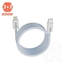 AVAX Magnety mágneses gyorstöltő kábel (USB-C - Lightning, 27W, fonott, 1 m, világoskék)