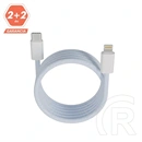 AVAX Magnety mágneses gyorstöltő kábel (USB-C - Lightning, 27W, fonott, 1 m, világoskék)