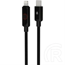 AVAX PULSEY töltő- és adatkábel (USB-C - Lightning, 27W, fonott, 1 m, Battery Protection, gyors adatátvitel, szürke)