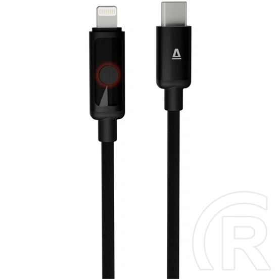 AVAX PULSEY töltő- és adatkábel (USB-C - Lightning, 27W, fonott, 1 m, Battery Protection, gyors adatátvitel, szürke)