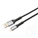 AVAX adat- és töltőkábel (USB-A / Lightning, 3A, 1,5 m, acélszürke)
