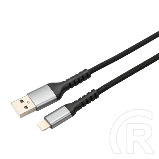 AVAX adat- és töltőkábel (USB-A / Lightning, 3A, 1,5 m, acélszürke)