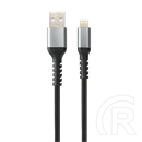 AVAX adat- és töltőkábel (USB-A / Lightning, 3A, 1,5 m, acélszürke)