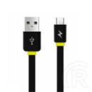 AWEI CL-950 USB 2.0 kábel (A dugó / micro-B dugó, 1 m, lapos, fekete)