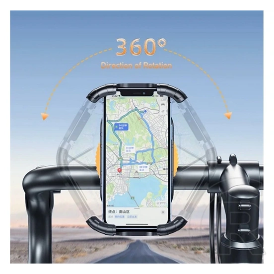 AWEI X29 kerékpáros telefontartó (kormányra rögzíthető, 360°, karbon minta, 4.7-6.7" méret, fekete)