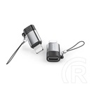 AWEI a11 adapter (type-c aljzat - lightning, adatátvitel és töltés, otg) világosszürke
