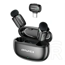 AWEI mk5 duo bluetooth mikrofon 2db (type-c, lavalier csíptethető, zajszűrő) fekete
