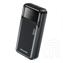 AWEI pa-92 vésztöltő usb+2 type-c aljzat (20000mah, 22.5w, gyorstöltő, led kijelző) fekete