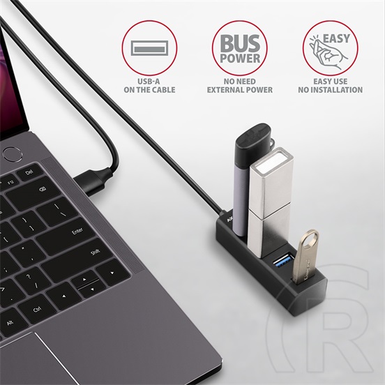 AXAGON HUE-M1AL SuperSpeed USB-A Mini Hub Black