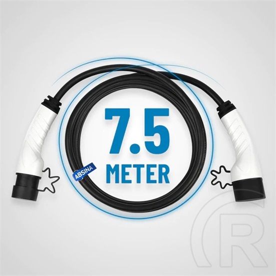 Absina 3 fázisú elektromos autó töltőkábel (11kW, 16A, 7,5m)