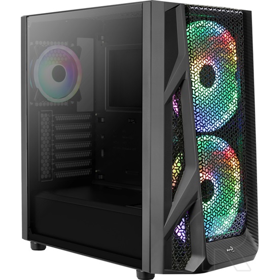 Aerocool AirHawk Duo RGB ARGB (ATX, ablakos, fekete)