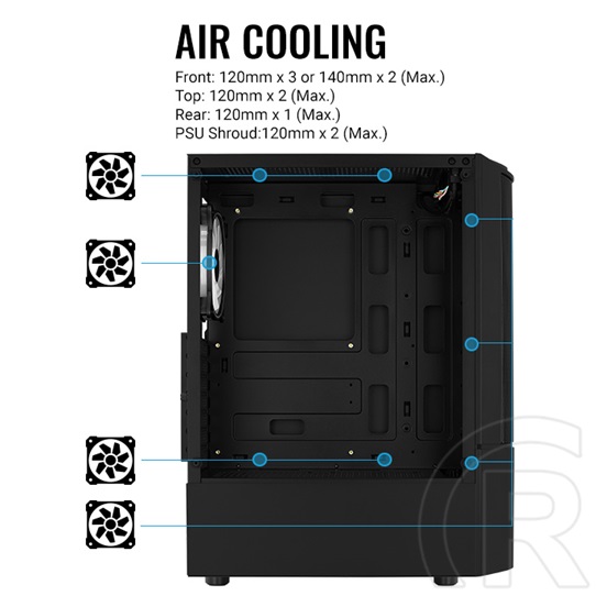 Aerocool Quantum Mesh (ATX, ablakos, fekete)