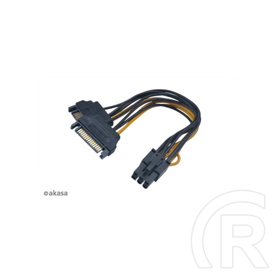 Akasa 2 x SATA - PCIe 6 pin kábel 15cm