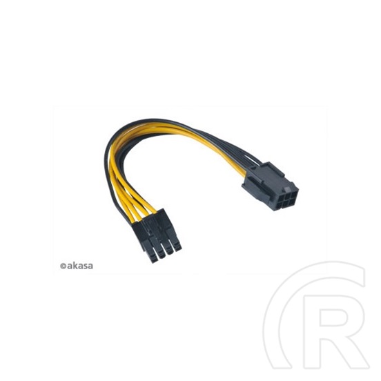 Akasa 8 pin ATX12V - 6 pin PCIe kábel 15cm