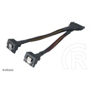 Akasa SATA 15 pin - 2 x SATA 15 pin tápelosztó kábel 15cm