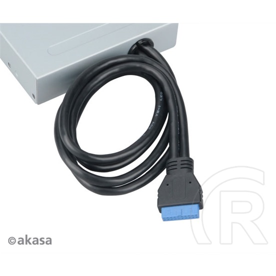 Akasa beépíthető kártyaolvasó és USB 3.0 kivezetés (fekete)