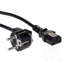 Akyga AK-PC-06C tápkábel (3 m, 3×1 mm2, 250 V, 10 A, CEE 7/7 - IEC C13, fekete)