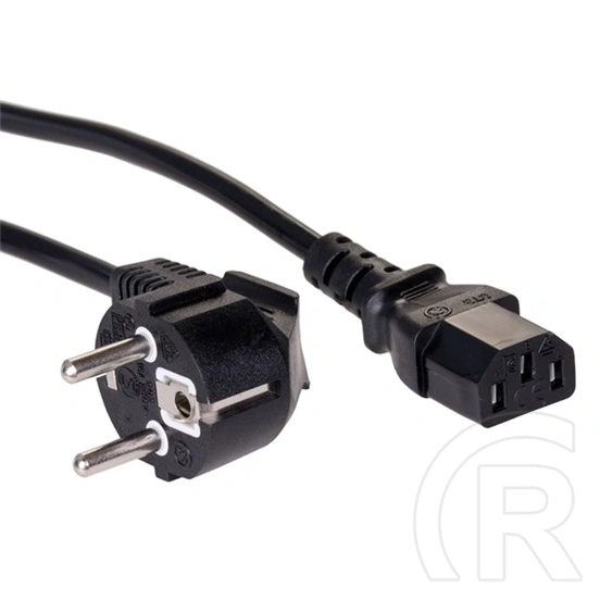 Akyga AK-PC-06C tápkábel (3 m, 3×1 mm2, 250 V, 10 A, CEE 7/7 - IEC C13, fekete)