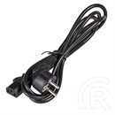 Akyga AK-PC-06C tápkábel (3 m, 3×1 mm2, 250 V, 10 A, CEE 7/7 - IEC C13, fekete)