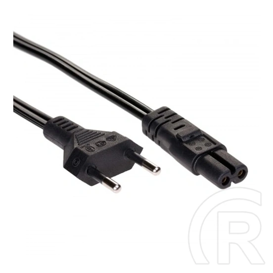 Akyga AK-RD-01A tápkábel (CEE 7/16 - IEC C7, 1,5 m, 250 V, 2,5 A, CCA, fekete)