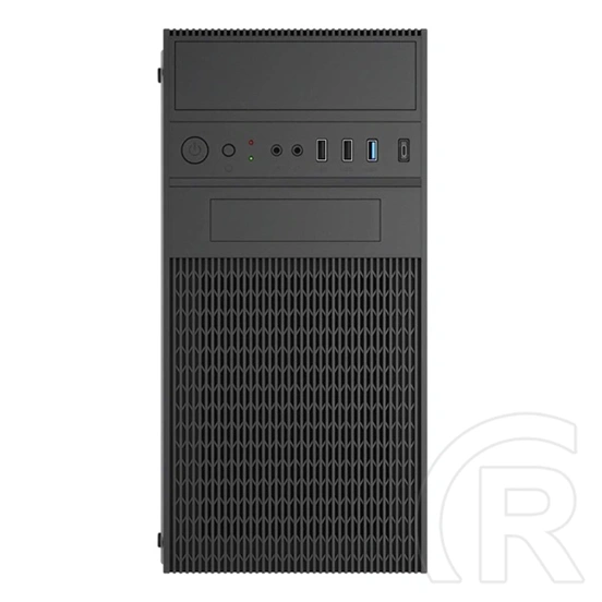 Akyga AK19BK (Micro-ATX, USB 3.0 + audio, Type-C, táp nélkül, fekete)