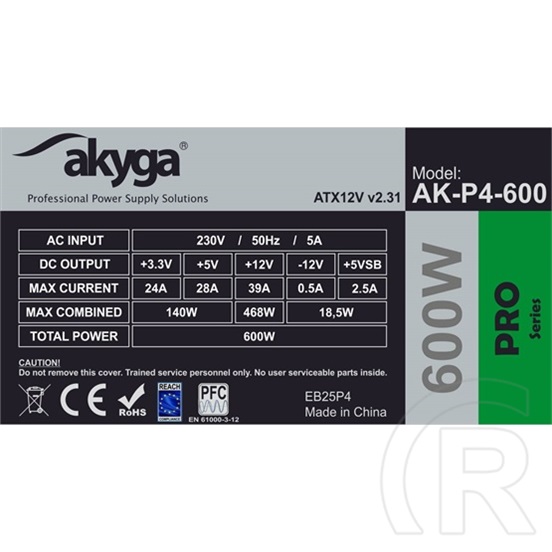 Akyga Pro tápegység (600 W, ATX)
