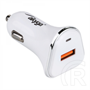 Akyga Quick Charge 3.0 autós töltő (1xUSB, 5 V, 3 A, fehér)