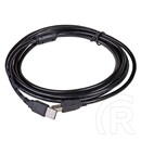 Akyga USB 2.0 kábel (A dugó / B dugó, 3 m, fekete)