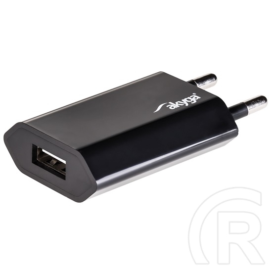 Akyga hálózati töltő (USB-A aljzat, 5V/1A, fekete)
