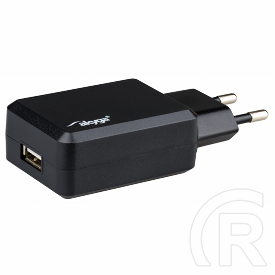 Akyga hálózati töltő (USB-A aljzat, 5V/2.1A, fekete)